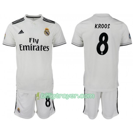 Billige Fotballdrakter Real Madrid KROOS 8 Barn Hjemmedraktsett 2018/19 Kortermet
